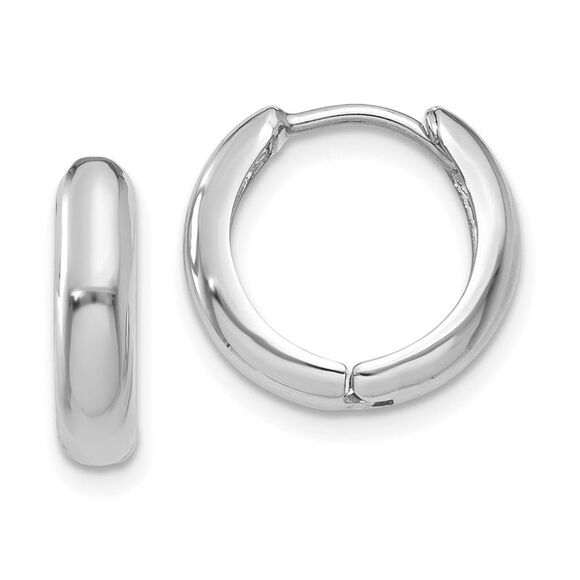 Kazi Luxury 14k White Gold Hinged Hoop Earrings